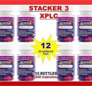 Stacker 3 XPLC 3, 240ct 12 Bottles x 20ct for Weight Loss & Energy Exp 12/2028