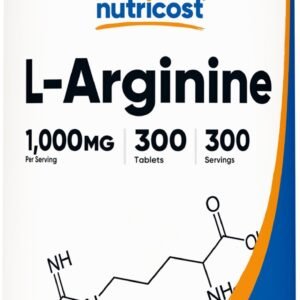 Nutricost L-Arginine 1000mg, Amino Acid Tablets (300 Tablets)