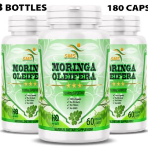 Moringa Oleifera Leaf Organic Extract 10,000mg Serving 100% Pure 180 Capsules