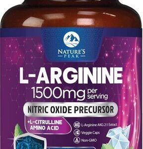 L-Arginine 1000mg Supplement - Premium Muscle & Heart Health Support Capsules