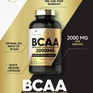 BCAA Amino Acids | 2000mg | 400 Capsules | Branch Chain Amino Acids | Carlyle