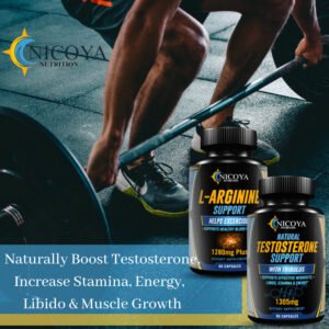 Natural Testosterone Enhancer + Nitric Oxide L-Arginine  -Value 2 Pack Bundle!