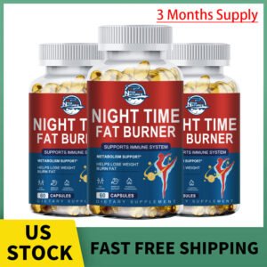 3 X Night Time Fat Burner Capsules For Weight Loss Appetite Suppressant Detox