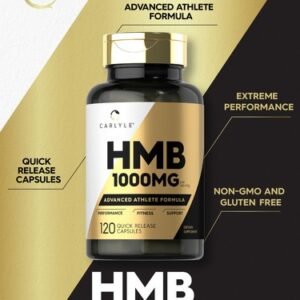 HMB Supplement | 1000mg | 120 Capsules | Non-GMO, Athlete Formula | by Carlyle