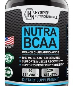 Nutra BCAAs Amino Acids, 3000mg Sugar Free Pre Workout without Ceatine, Non-GMO