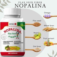 1 XNopalina Flax Seed Fiber Dietary Supplement 240 caps total
