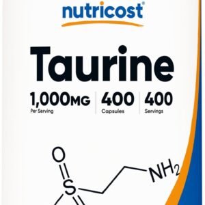Nutricost Taurine 1000mg, 400 Capsules - Gluten Free & Non-GMO