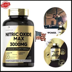 Nitric Oxide Supplement 3000mg 120 Caps Pre-Workout with L-Arginine L-Citrulline