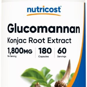 Nutricost Glucomannan 1,800mg Per Serving - 180 Capsules