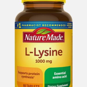 L-Lysine 1000 Mg, Dietary Supplement, 60 Tablets, 60 Day Supply Nature Made