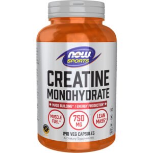NOW Sports Nutrition, Creatine Monohydrate 750 mg, 240 Veg Capsules