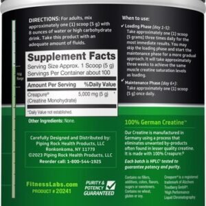 German Creatine Monohydrate Powder | 1.1 lb | Creapure Fitness | by Fitness Labs