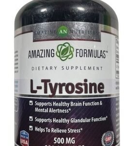 Amazing Formulas L-Tyrosine - Amino Acid Supplement - 500 mg - 180 ct Exp 02/26