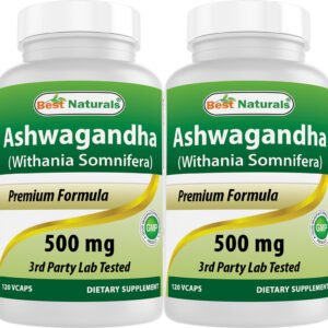 2 Pack Best Naturals 	ashwagandha Capsules  500 mg, 120 Cou