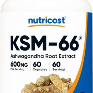 Nutricost KSM-66 Ashwagandha Root Extract 600mg, 60 Vegetarian Caps