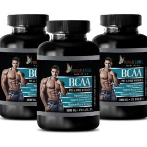 amino build - BCAA 3000mg - muscle growth - 3 Bottles