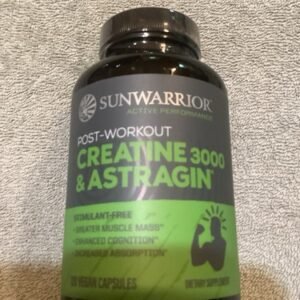 Sunwarrior Post-Workout Creatine 3000 & Astragin 120 Vegan Capsules 02/2027