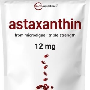 Astaxanthin 12mg Antioxidant Supplements Fresh Microalgae Eye Joint Skin Health
