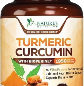 Turmeric Curcumin Highest Potency 95% 1950mg with BioPerine Black Pepper Extract