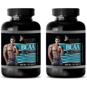 bcaa amino acids - BCAA 3000mg - amino build - 2 Bottles 240 Tablets