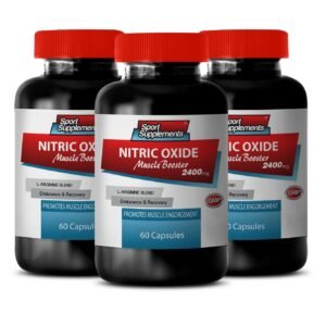 L-Arginine - Nitric Oxide Muscle Booster 2400mg - Musclebuilding Supreme Caps 3B