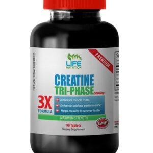 Men Energy - Creatine Tri-Phase 3X 5000mg - Organic Pyruvate Supplements  1B