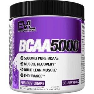 BCAA5000 Furious Grape Amino Acid Powder 30 Servings Pre and Post Workout Sup...