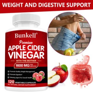 Apple Cider Vinegar Capsules 1600mg with The Mother for Weight Loss and Energy