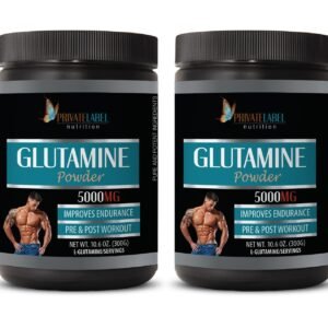 muscle builder - GLUTAMINE POWDER 5000mg - post workout - 2 Cans