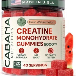 Creatine Monohydrate Gummies 5g - Watermelon Flavored Creatine for Women and Men