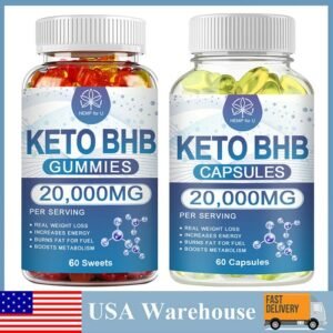 Keto BHB Gummies Capsules 20000mg Apple Cider Vinegar ACV Fat Burner Weight Loss