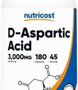 Nutricost D-Aspartic Acid Capsules (180 Capsules) (3000mg Serving)