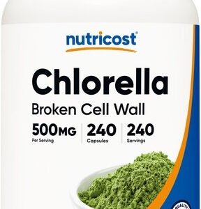 Nutricost Chlorella Capsules 500mg, 240 Vegetarian Caps - Non-GMO & Gluten Free