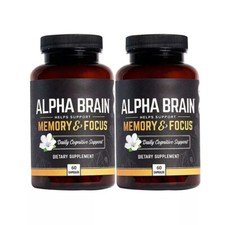 2 Pack Alpha Brain Memory And Focus 60 Capsules Supplement For Men & Women