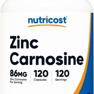 Nutricost Zinc Carnosine 86mg, 120 Capsules - Non-GMO, Gluten Free Supplement