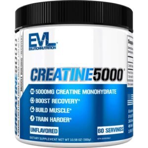 Evlution Pure Creatine 5000 Monohydrate Pre and Post Workout Unflavored 300g