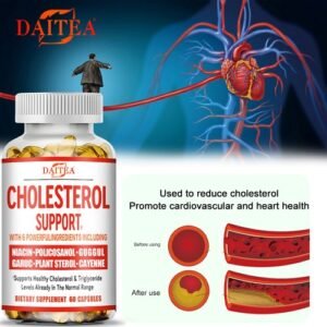 Cholesterol Support Capsules – 6 Active Ingredients – Lower Cholesterol