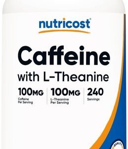 Nutricost Caffeine with L-Theanine, 100mg of Each, 240 Capsules, 240 Servings