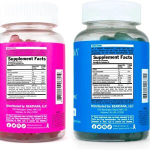 BEARVANA Gummies Top Support & Peach Gains 60 Gummies Each Combo 2 Pack NEW!
