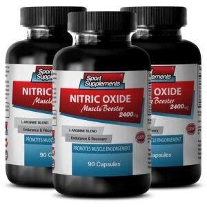 Pre Workout Supplement - Nitric Oxide 2400mg Muscle Growth 3 Bottle 180 Capsules