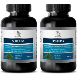 spirulina supplement capsules - PURE SPIRULINA 500mg - immune support supplement