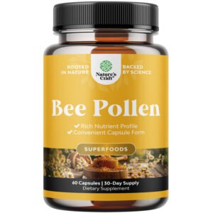 Bee Pollen Supplement 1000mg per Serving - Pure Vegetarian Gluten-Free 60ct