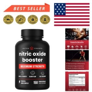 L-Arginine Energy Booster - Extra Strength Nitric Oxide Supplement for Endurance