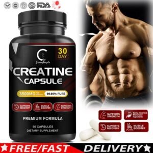 Organic Creatine Monohydrate Capsules Increase Energy&Speed Recovery 90Pills