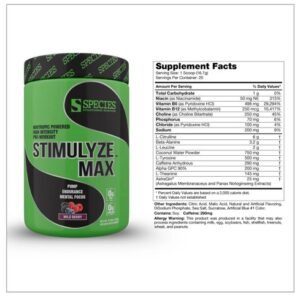 Species Nutrition Stimulyze Max Wild Berry 20 Servings **BRAND NEW SEALED**