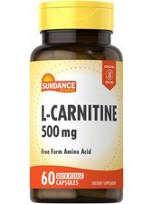 L-Carnitine 500mg | 60 Capsules | Free Form Amino Acid | Non-GMO | by Sundance