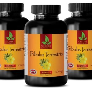 Tribulus Terrestris 1000mg - Testosterone - Muscle Mass Supplement Pills - 3 Bot