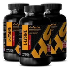 amino energy - L-LYSINE 1000mg - stress reliver relief - 3 Bottles