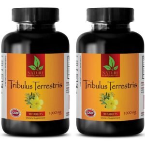 Tribulus Terrestris Extract 1000mg - Muscle Mass Gain Supplement Tablets - 2 Bot