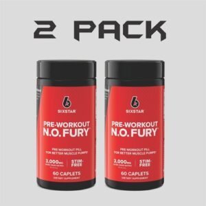 2 pack SIXSTAR Pre-Workout N.O. FURY 60 ct. Caplets Dietary Supplement